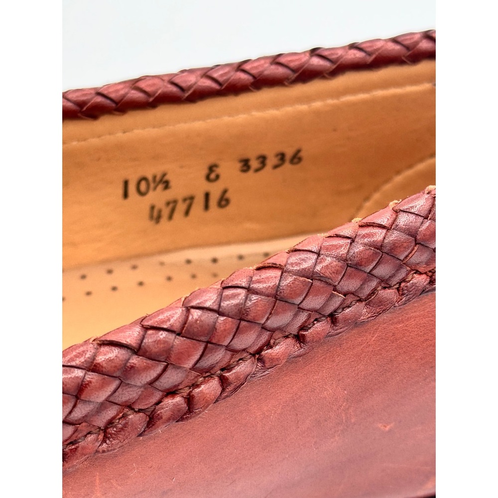 Allen Edmonds Maxfield Burgundy Leather Tassel Loafers Mens 10.5 E Woven 3336 - Picture 8 of 8